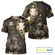 Load image into Gallery viewer, Best Wild Boar Hunting Forest Camouflage Custom Name Shirts for Hunter, Hunting Gifts NHT105