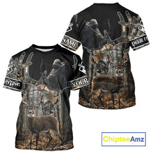 Load image into Gallery viewer, Best Season Whitetail Deer Hunting Shirt Custom Name Black Camo Forest Gift For Hunters NHT54
