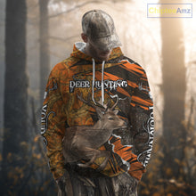 Load image into Gallery viewer, Best Deer Hunting Shirt Personalized 3D All Over Print Black With Orange Camo Hunting Clothes NHT61