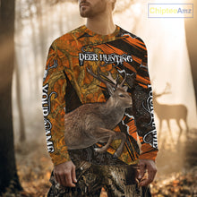 Load image into Gallery viewer, Best Deer Hunting Shirt Personalized 3D All Over Print Black With Orange Camo Hunting Clothes NHT61