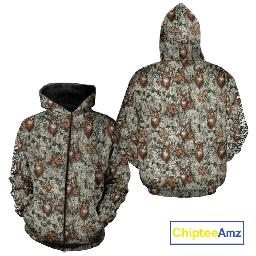 Beautiful Deer Hunting Shirt Pattern Deer Camo Custom Name 3D All Over Printed Hunting Gift NHT89