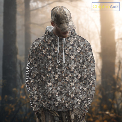 Beautiful Deer Hunting Shirt Pattern Deer Camo Custom Name 3D All Over Printed Hunting Gift NHT90
