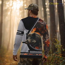 Load image into Gallery viewer, Wild Boar Hunting Gray Black Orange Camo 3D All Over Printed Shirts Custom Name Hunting Gift NHT104