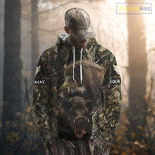 Load image into Gallery viewer, Camouflage Hunting Animals Wild Boar 3D All Over Printed Shirt – Custom Name &amp; Hunting Gift NHT108