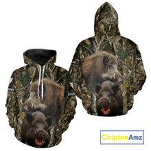 Load image into Gallery viewer, Camouflage Hunting Animals Wild Boar 3D All Over Printed Shirt – Custom Name &amp; Hunting Gift NHT108