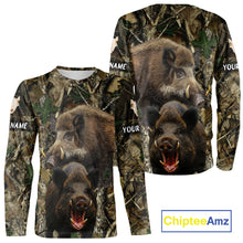 Load image into Gallery viewer, Camouflage Hunting Animals Wild Boar 3D All Over Printed Shirt – Custom Name &amp; Hunting Gift NHT108