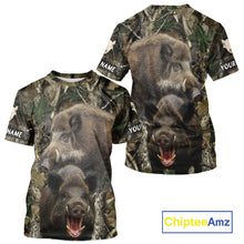 Load image into Gallery viewer, Camouflage Hunting Animals Wild Boar 3D All Over Printed Shirt – Custom Name &amp; Hunting Gift NHT108
