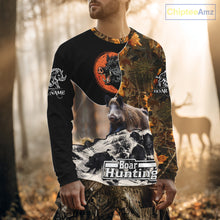 Load image into Gallery viewer, Camo Forest Hunting Animals Wild Boar 3D All Over Printed Shirt Custom Name &amp; Hunting Gift NHT109