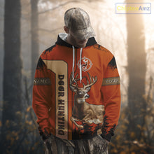 Load image into Gallery viewer, Custom Orange Whitetail Deer Hunting 3D Shirt With Name Print For Hunters, Hunting Gift NHT69