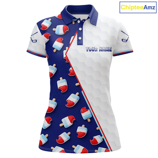 Custom Popsicle Pattern Womens Golf Polo, Personalized Summer Sweet Golf Shirt, Custom Golf Jersey, Familly Team Shirt NHT698