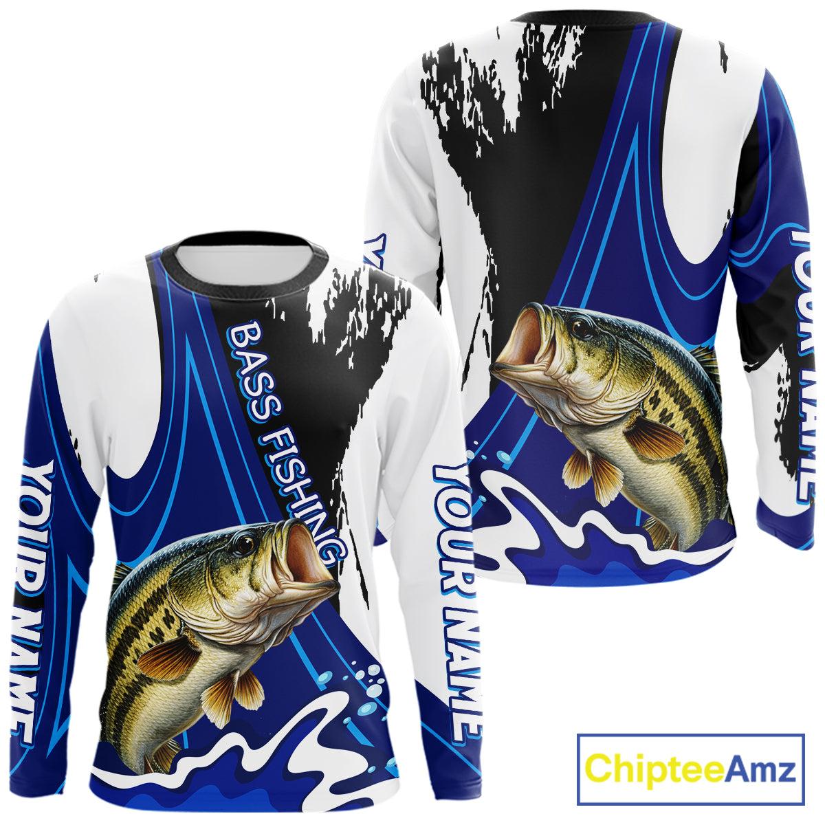 Bass Fishing Jersey Personalized Name Fishing Shirt, Angler Tournament Fishing Apparel NHT867