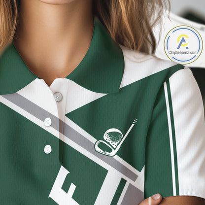 Green Womens Golf Polo Shirt Custom Golf Shirts For Team Personalized Golf Gifts NHT721