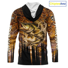 Load image into Gallery viewer, Custom Walleye Long Sleeve Tournament Camo Fishing Shirts, Walleye Fishing Jerseys NHT410