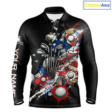 Load image into Gallery viewer, Patriotic Golf Polo Shirt Custom USA Flag Golf Shirt For Men, Golf Apparel Gift For Golfers NHT904