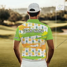 Load image into Gallery viewer, Personalized Pineapple Pattern Mens Golf Polo Shirts Team Golf Clothes Best Golf Gifts NHT753