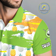 Load image into Gallery viewer, Personalized Pineapple Pattern Mens Golf Polo Shirts Team Golf Clothes Best Golf Gifts NHT753