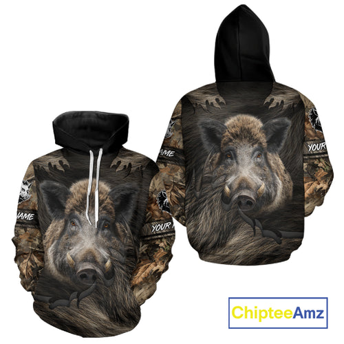 Personalized Wild Boar Hunting Camo Full Printing Shirts Boar Hunting Gifts Gift for Hunters NHT135