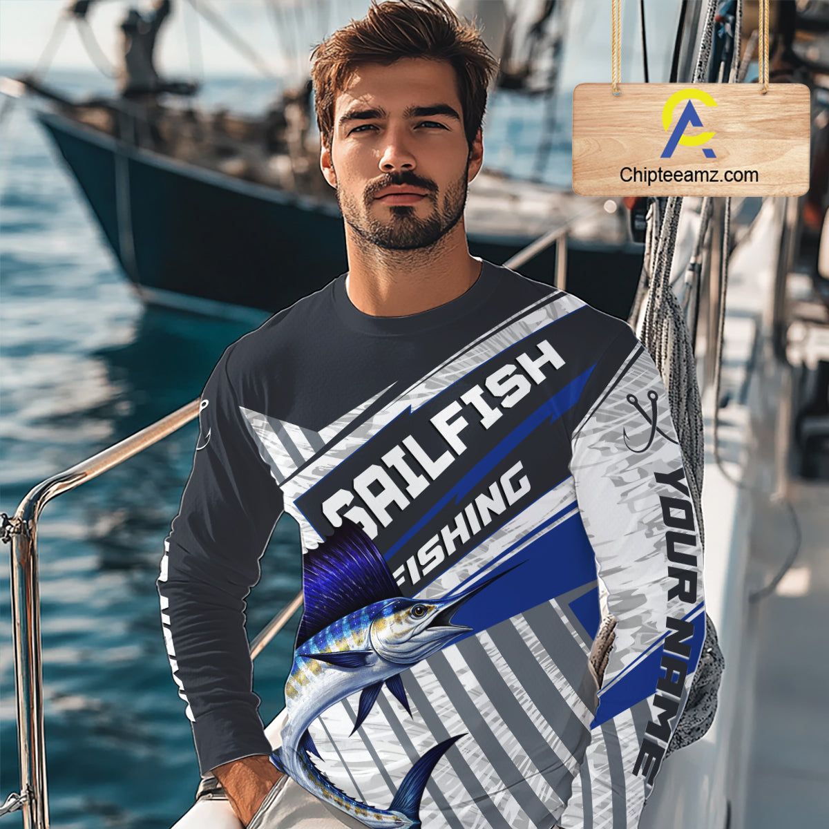 Personalized Sailfish Fishing Jerseys For Fishing Team, Sailfish Fishing Shirts Long Sleeve NHT920