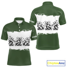 Load image into Gallery viewer, Funny Mens Golf Polo Shirt Green And White Golf Balls Personalized Golf Shirts For Men NHT787
