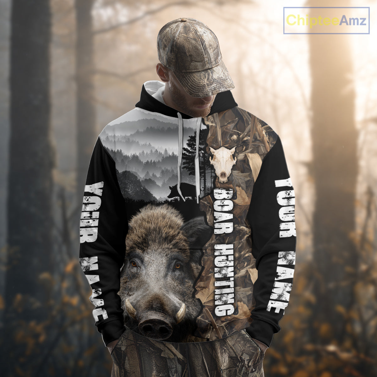 Wild Boar Hunting Camo Custom Name Shirts, Personalized Boar Hunting Clothes NHT324