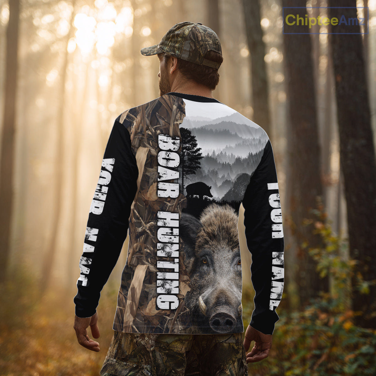 Wild Boar Hunting Camo Custom Name Shirts, Personalized Boar Hunting Clothes NHT324
