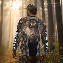 Load image into Gallery viewer, Personalized Wild Boar Hunting Shirt Camouflage Custom Name Hunting Clothes For Hunters NHT177