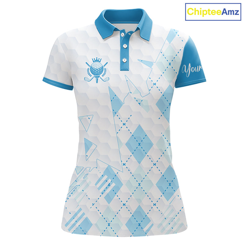 Personalized Womens Golf Shirt Argyle Style – Custom Name Polo, Gift For Mom, Golfer Gift Idea NHT671