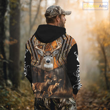 Load image into Gallery viewer, Whitetail Deer Forest Camo Hoodie – 3D All Over Print for Hunters NHT333