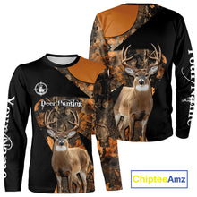 Load image into Gallery viewer, Deer Hunting Shirt Black Camo Orange 3D Custom Name, Season Deer Hunting NHT295