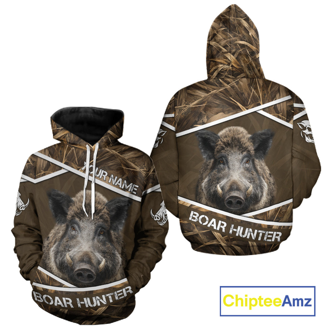 Personalized Wild Boar Hunting Camo Full Printing Shirts, Boar Hunting Gifts, Hunting Season NHT128