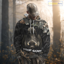 Load image into Gallery viewer, Wild Boar Hunting Black Camouflage Forest 3D Shirt For Hunting Season, Gift For Hunters NHT178