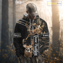 Load image into Gallery viewer, Best Deer Hunting Shirt Jumping Deer Custom Name Camo Clothes For Deer Hunters Gifts NHT187