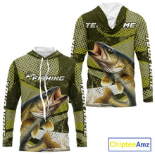 Load image into Gallery viewer, Walleye Fishing Custom Performance Fishing Shirts, Hooded Walleye Fishing Jerseys For Men NHT500