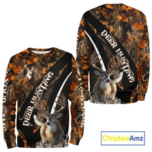 Load image into Gallery viewer, Whitetail Deer Hunting Orange Camo Hoodie, Sweatshirt Hunting Shirt For Men NHT347