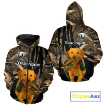 Load image into Gallery viewer, Yellow Lab Duck Hunting Camo Shirt – All Over Print Design, Perfect Gift for Hunters NHT227