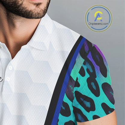 Funny Pink Flamingo Custom Colorful Neon Leopard Team Golf Polo Shirt For Men NHT544