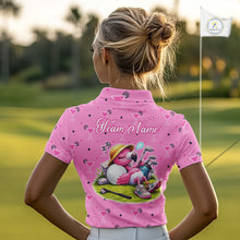 Load image into Gallery viewer, Personalized Womens Golf Polo Shirt With Flamingo Sleep– Funny Cartoon Pattern For Golfer NHT598