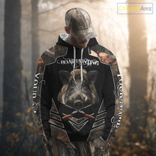 Load image into Gallery viewer, Personalized Wild Hog Hunting Camo Full Printing Shirts, Gift For Hunters NHT163