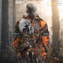 Load image into Gallery viewer, Whitetail Deer Hunting Orange Camo 3D Printed Shirts,  Hunting Hoodie Gift for Men NHT327