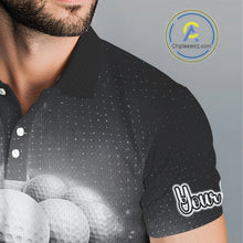 Load image into Gallery viewer, Black Golf Polos Shirts For Mens Custom Golf Ball Clubs, Best Golf Gift Custom Name For Team Name NHT628
