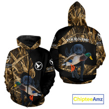 Load image into Gallery viewer, Duck Hunting Waterfowl Camo Black Labrador Retriever Dog Shirts,  Duck Hunting Clothes NHT197