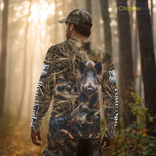Load image into Gallery viewer, Wild Boar Hunting Camo Custom Name Shirts, Personalized Boar Hunting Clothes, Hunting Gifts NBT108