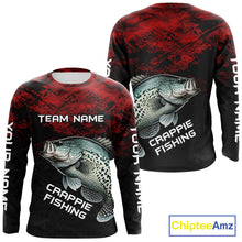 Load image into Gallery viewer, Personalized Crappie Fishing Shirts Red Camo Custom Name, Crappie Fishing Shirts NBT465