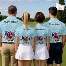 Load image into Gallery viewer, Funny Pink Donut Golf Polo Shirts For Mens, Golf Polo Shirts Custom Donut Pattern, Funny Golf Shirts NBT607
