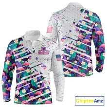 Load image into Gallery viewer, Flamingo Golf Polo Shirts For Men, Colorful Tropical Flamingo Pattern, Tropical Golf Shirt NBT477