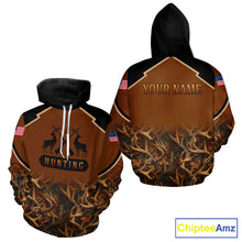 Load image into Gallery viewer, Brown Camo Deer Hunting American Flag 3D All Over Printed Shirt for Men NBT223