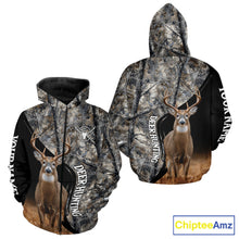 Load image into Gallery viewer, Winter Whitetail Deer Camo Customize Name 3D All Over Printed Long Sleeve Hunting Shirts for Men NBT332