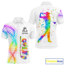 Load image into Gallery viewer, Custom Rainbow Color Golf Lover Women's Polo Shirt, It's in my DNA Shirt, Golf Gifts NBT483