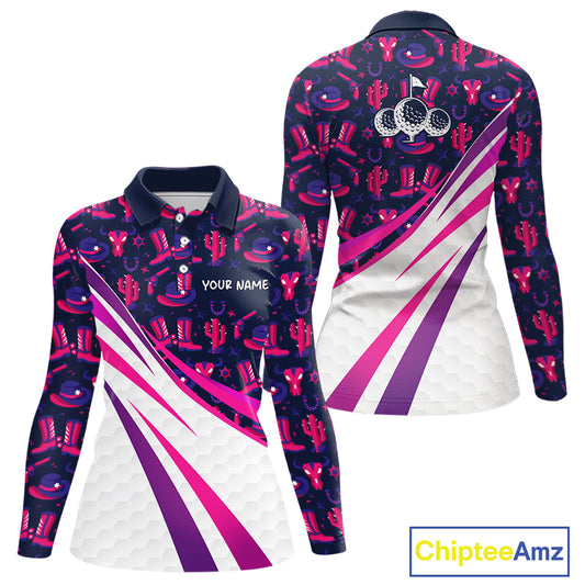 Womens Funny Cowgirl Golf Polo Shirts Golf Outfits, Personalized Golf Gifts NBT484