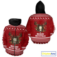 Load image into Gallery viewer, Personalized Ugly Christmas Deer Hunting Shirt Full Print Christmas Pattern, Christmas Gifts NBT284